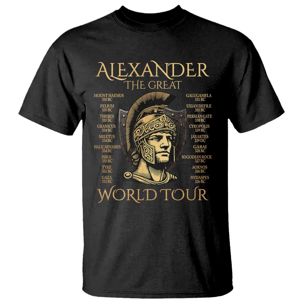 Funny Alexander The Great World Tour T Shirt Ancient Greek History