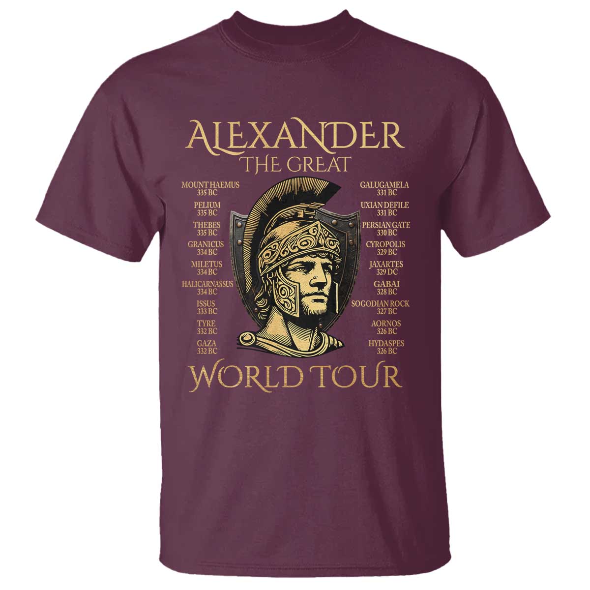 Funny Alexander The Great World Tour T Shirt Ancient Greek History