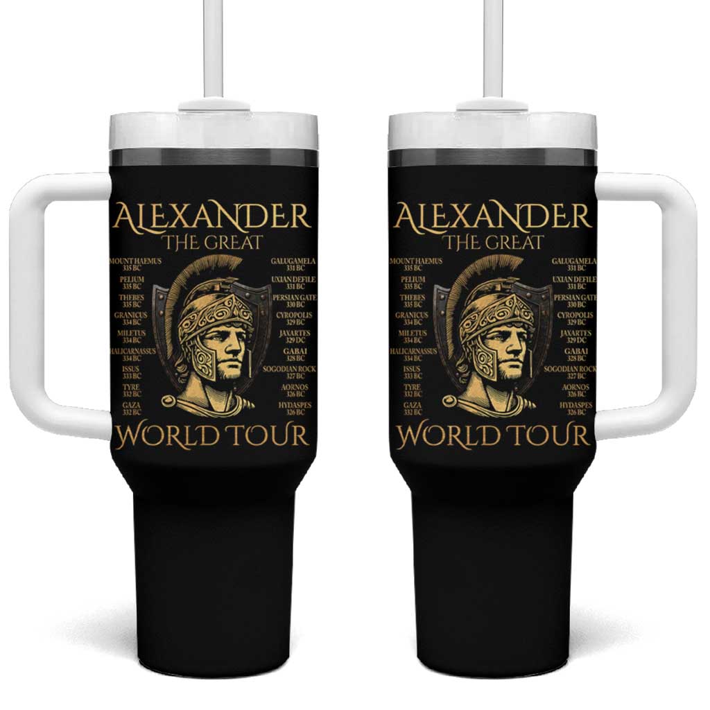 Funny Alexander The Great World Tour Tumbler With Handle Ancient Greek History