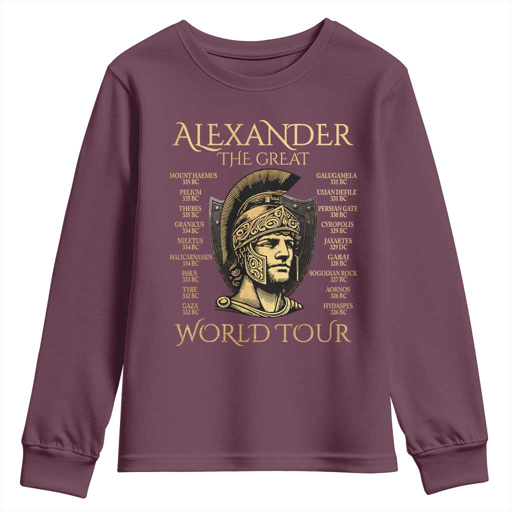 Funny Alexander The Great World Tour Youth Sweatshirt Ancient Greek History