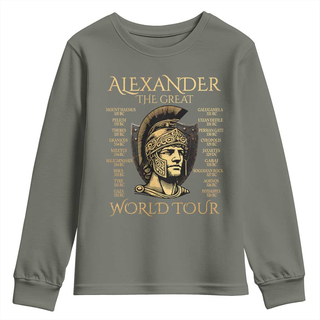 Funny Alexander The Great World Tour Youth Sweatshirt Ancient Greek History