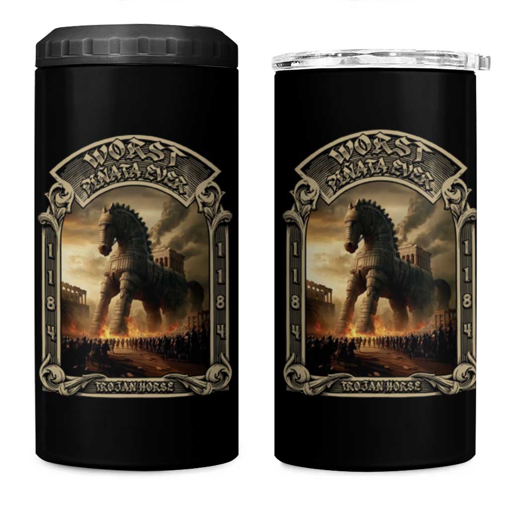 Trojan Horse 4 in 1 Can Cooler Tumbler Ancient Greek Epic Mythlogy History Lover