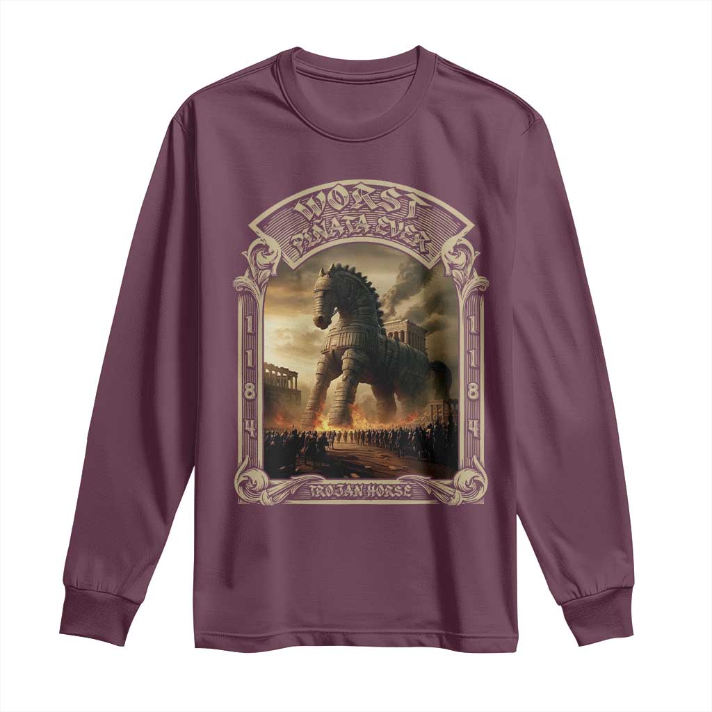 Trojan Horse Long Sleeve Shirt Ancient Greek Epic Mythlogy History Lover