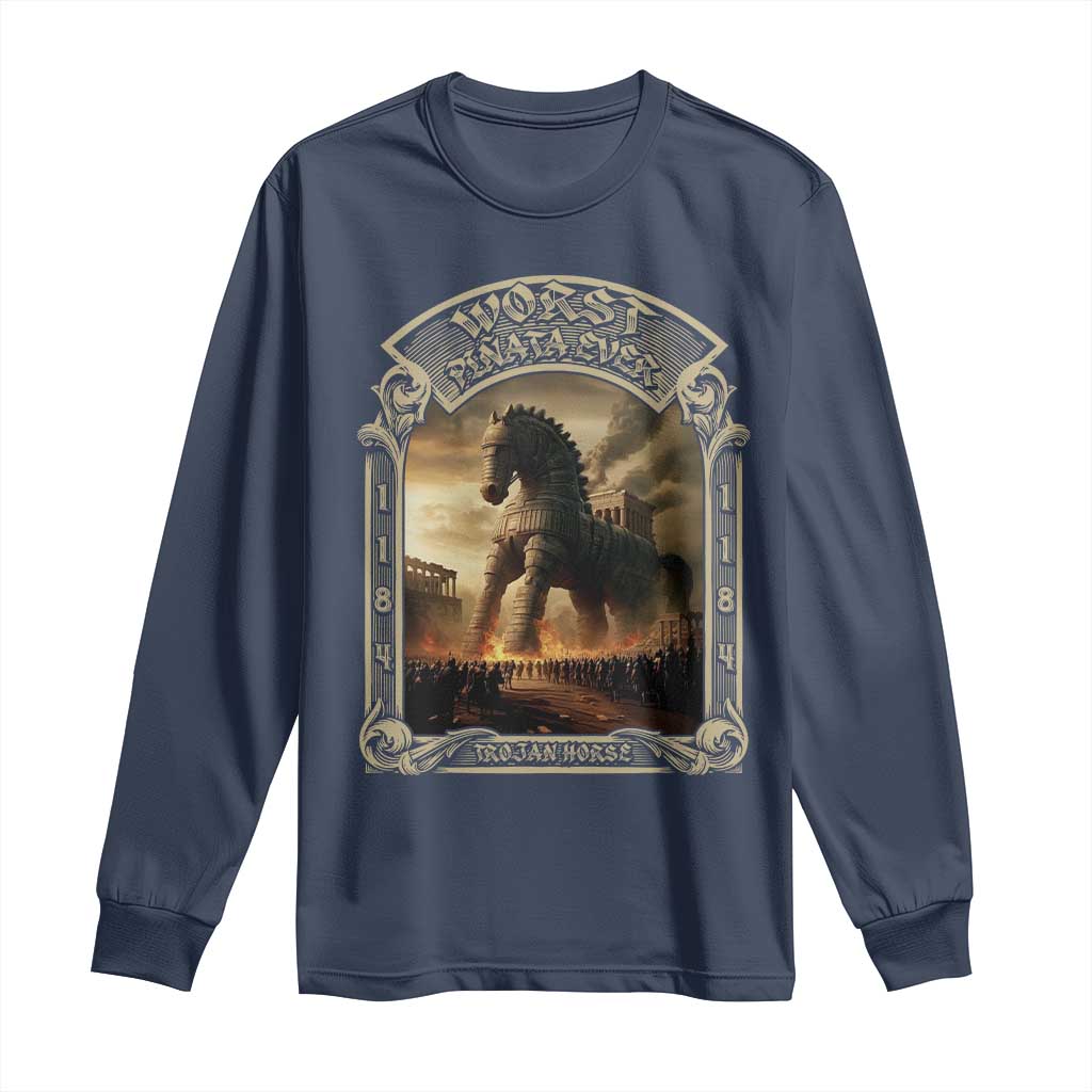 Trojan Horse Long Sleeve Shirt Ancient Greek Epic Mythlogy History Lover