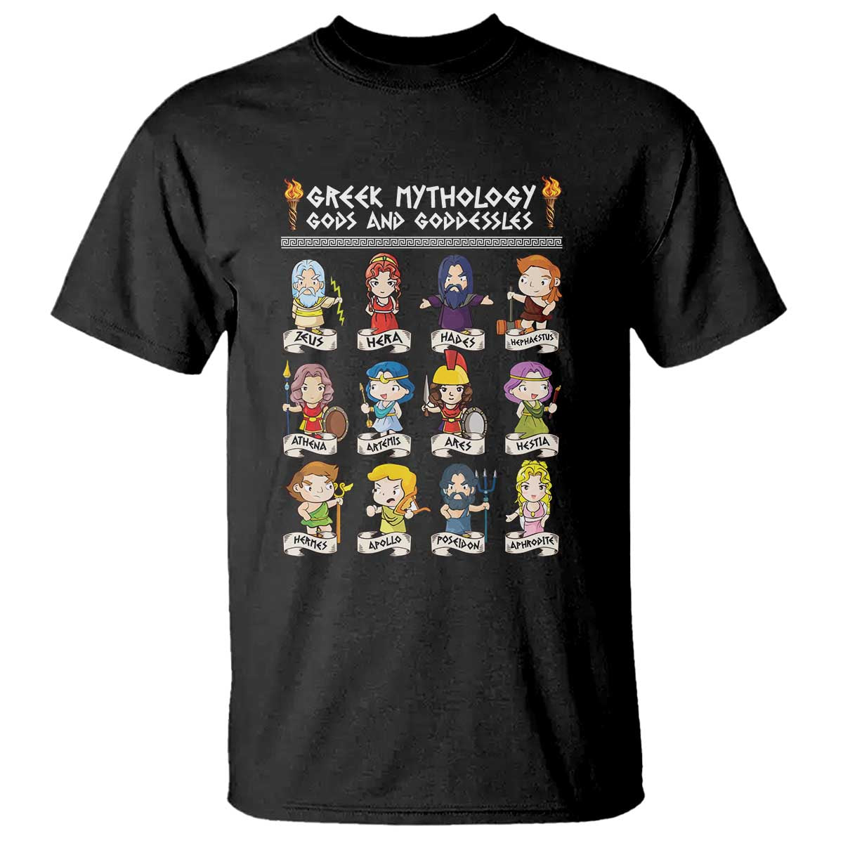 Greek Mythology T Shirt Gods And Goddesses