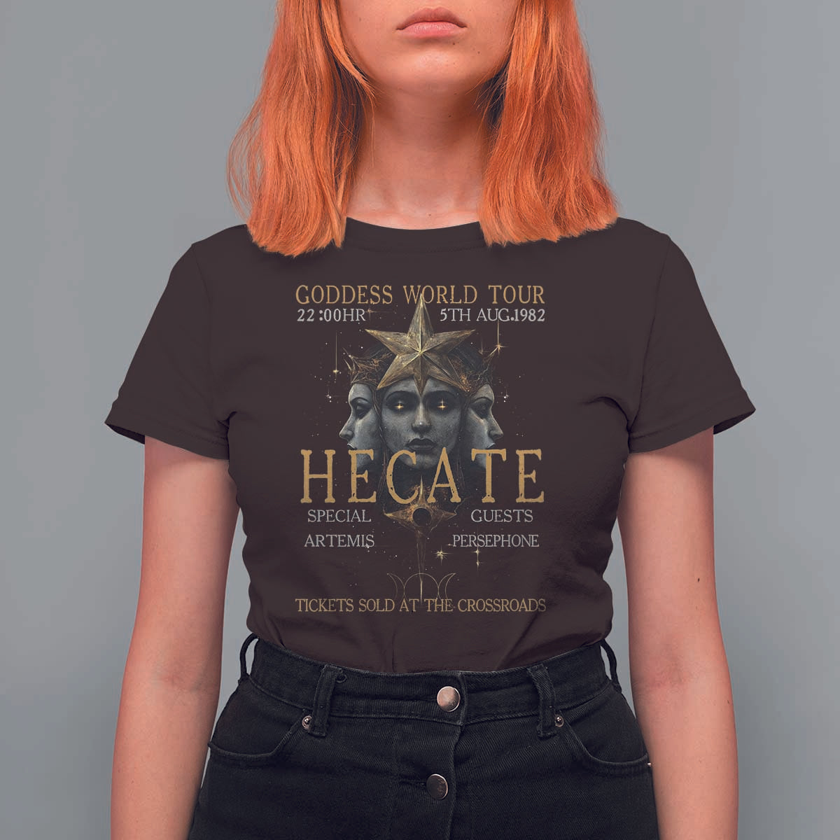 Greek Mythology Hecate Triple Goddess T Shirt For Women Goddess World Tour Persephone Artemis