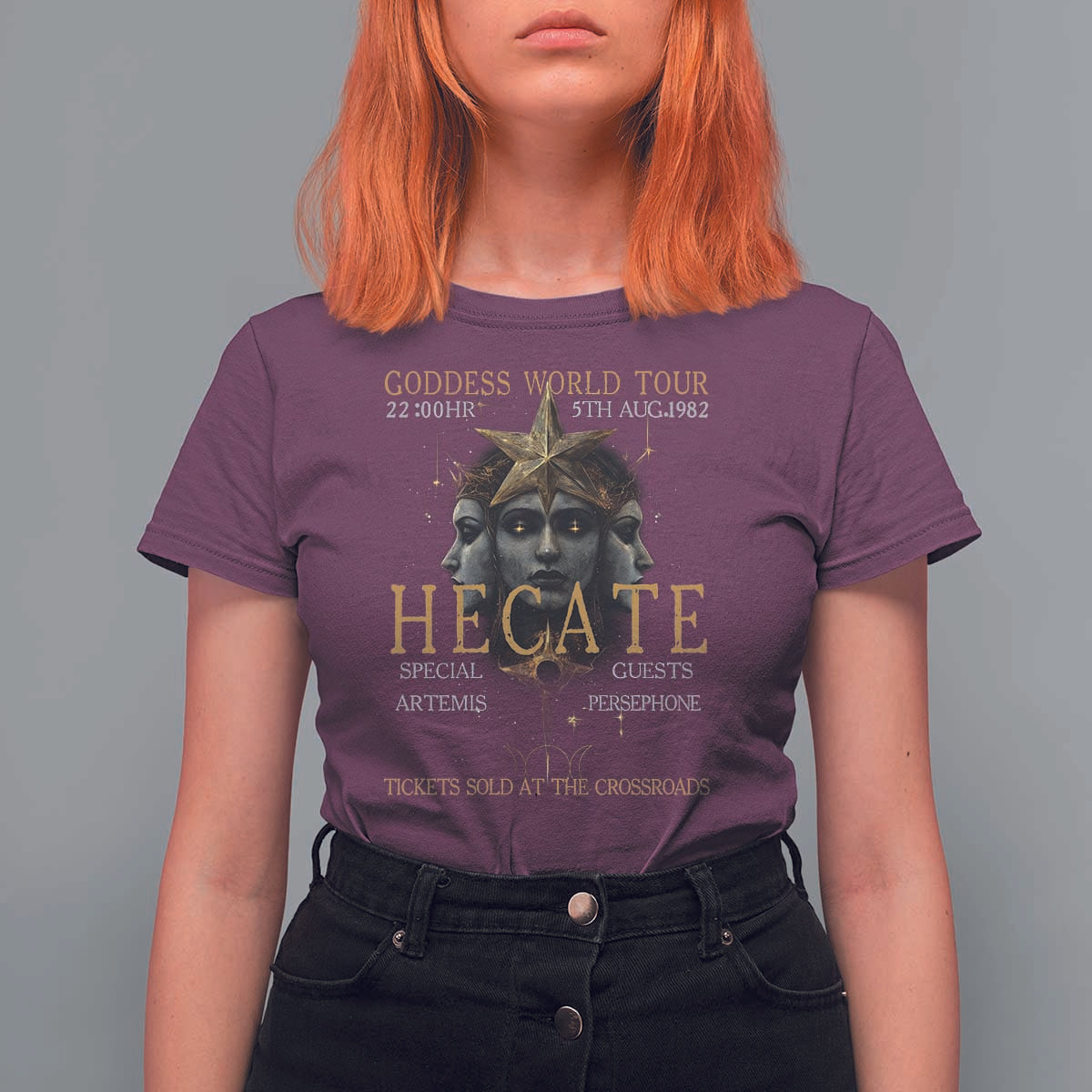 Greek Mythology Hecate Triple Goddess T Shirt For Women Goddess World Tour Persephone Artemis
