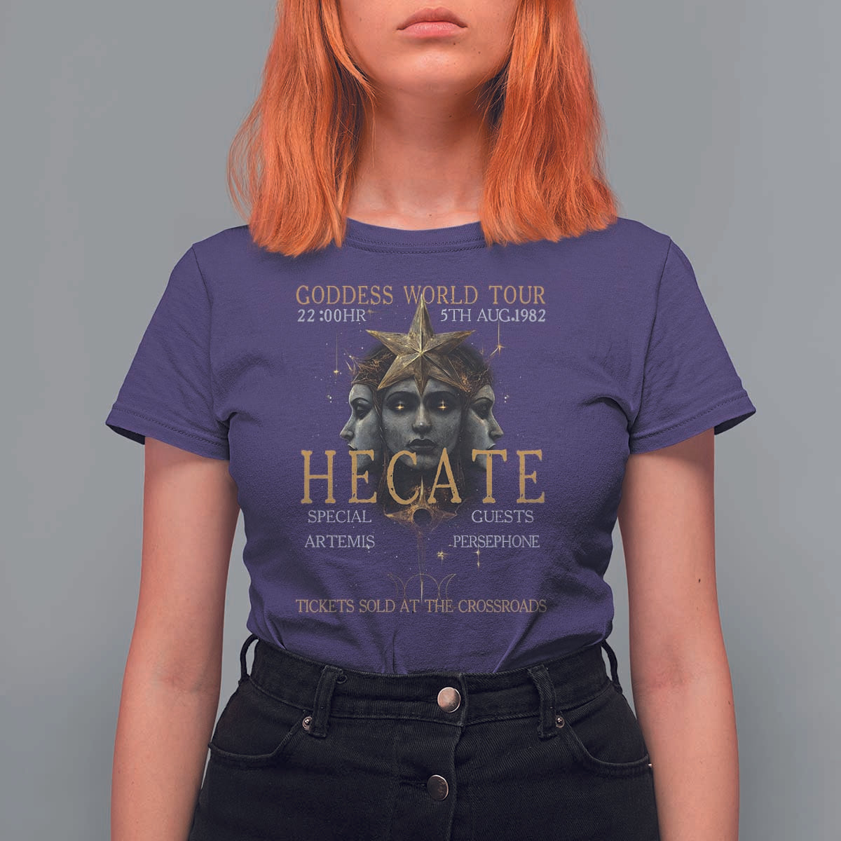 Greek Mythology Hecate Triple Goddess T Shirt For Women Goddess World Tour Persephone Artemis