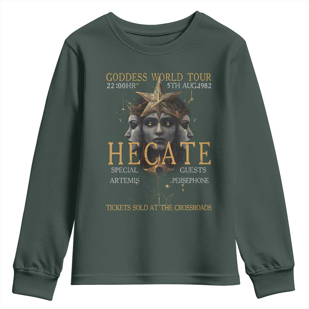 Greek Mythology Hecate Triple Goddess Youth Sweatshirt Goddess World Tour Persephone Artemis