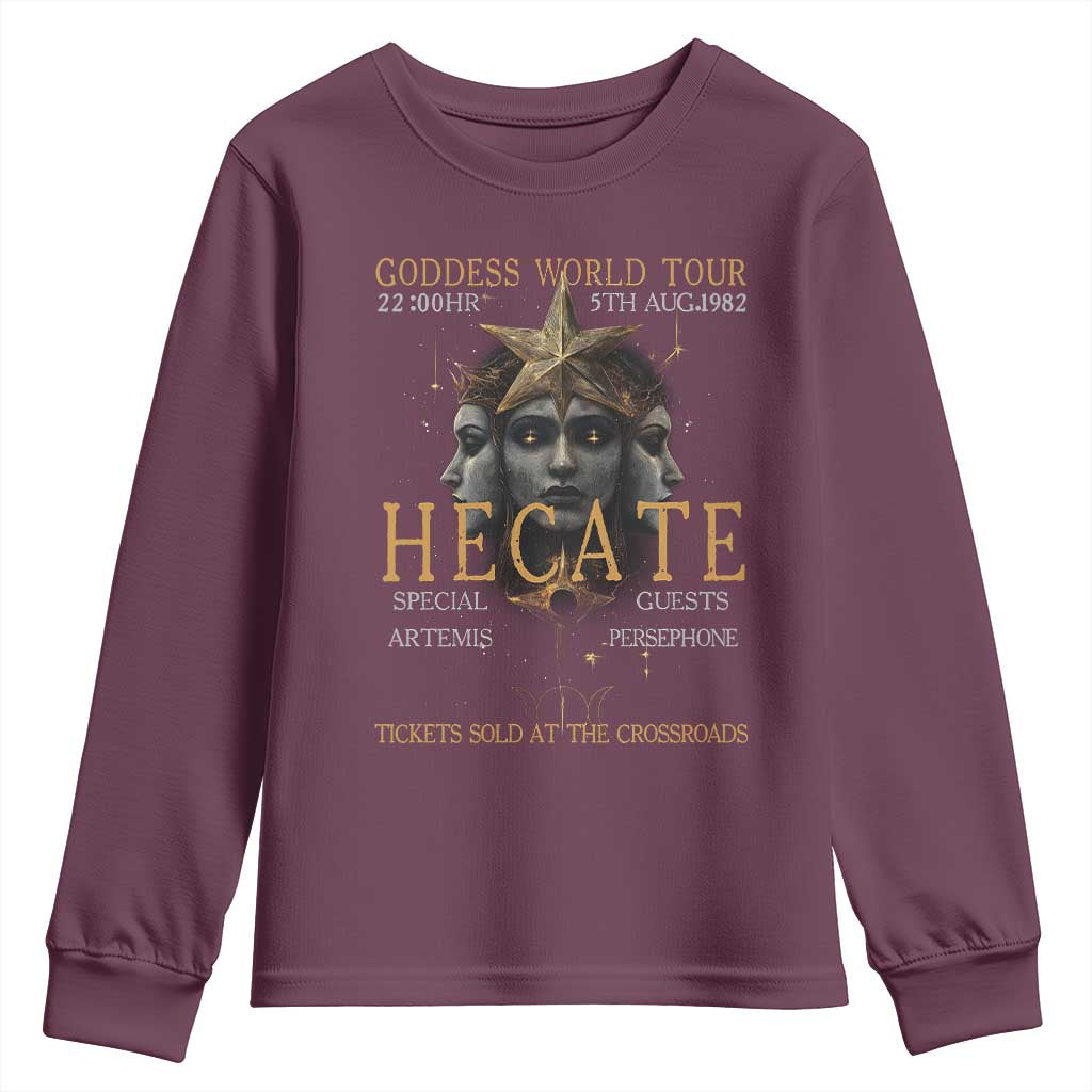 Greek Mythology Hecate Triple Goddess Youth Sweatshirt Goddess World Tour Persephone Artemis
