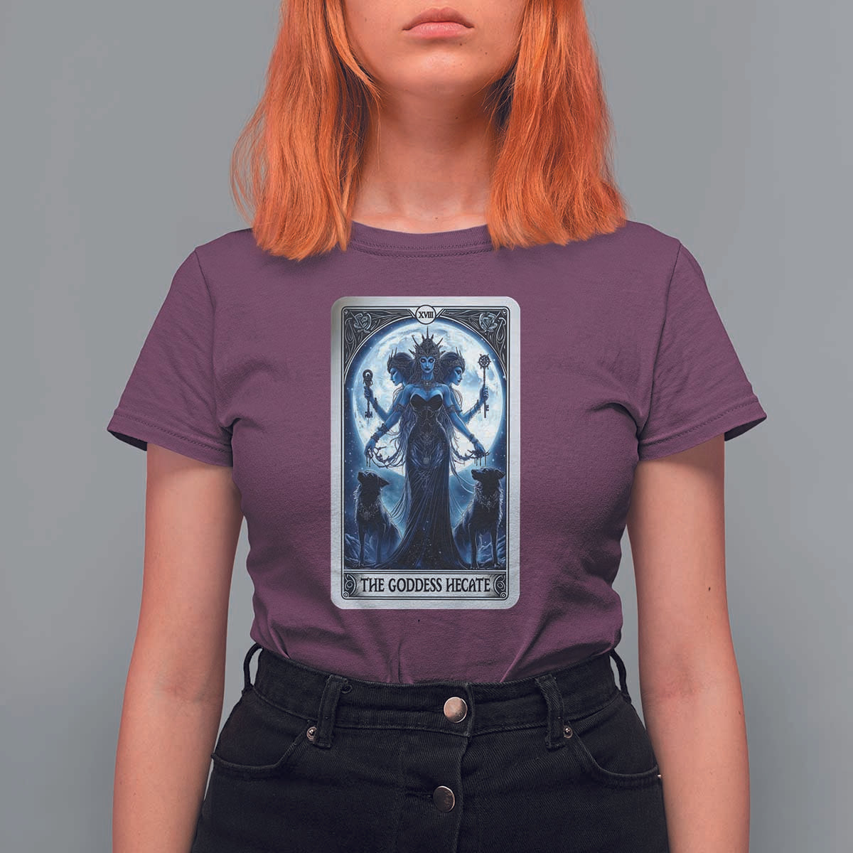 Greek Mythology Hecate Triple Goddess T Shirt For Women Moon Pagan Gothic Witch
