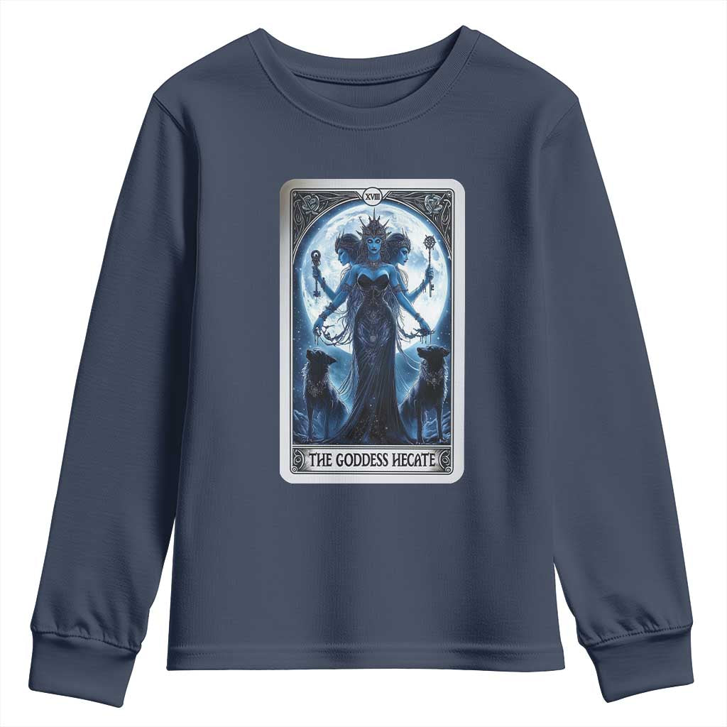 Greek Mythology Hecate Triple Goddess Youth Sweatshirt Moon Pagan Gothic Witch