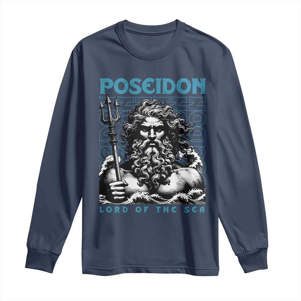 Greek Mythology Poseidon Long Sleeve Shirt Lord Of The Sea Trident