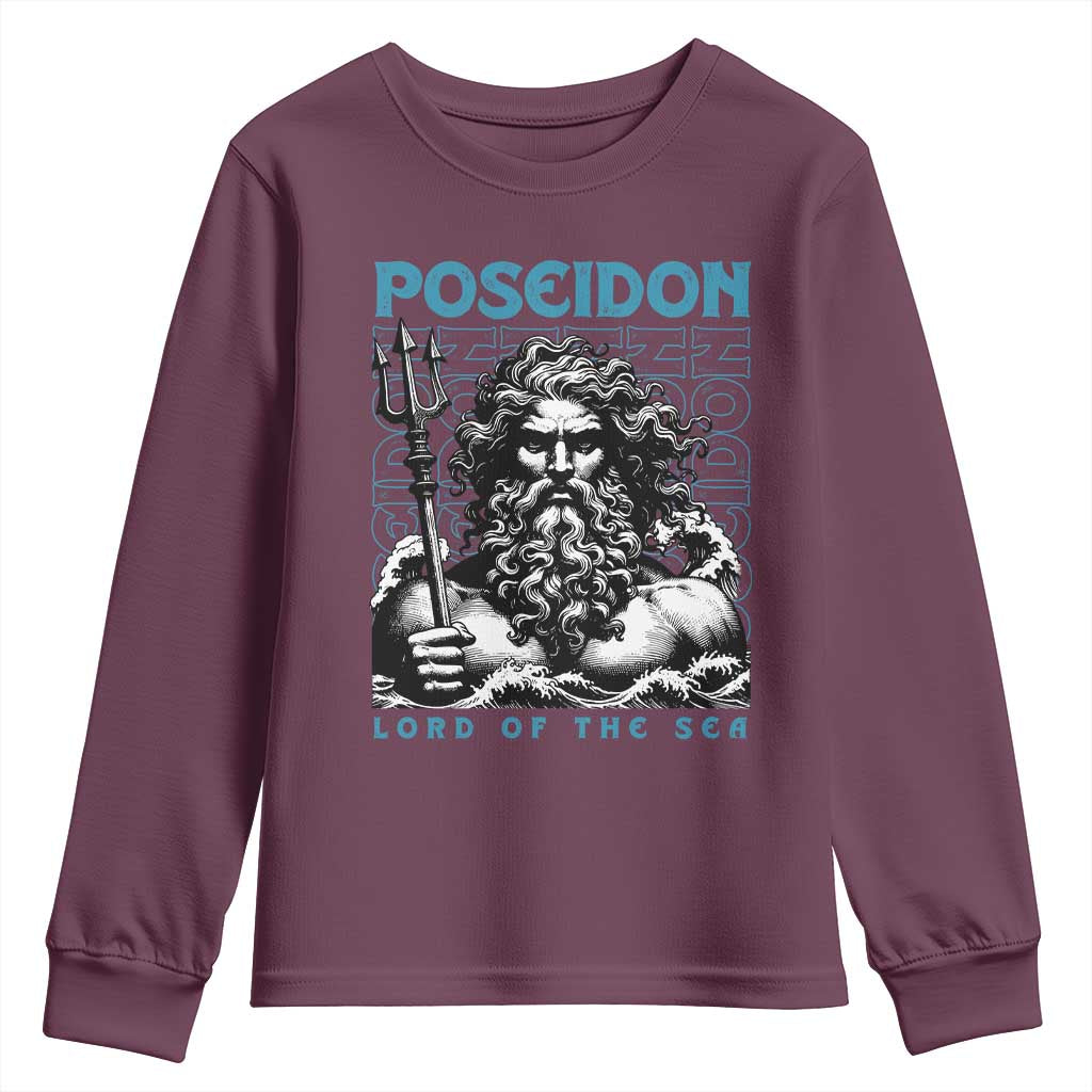 Greek Mythology Poseidon Youth Sweatshirt Lord Of The Sea Trident