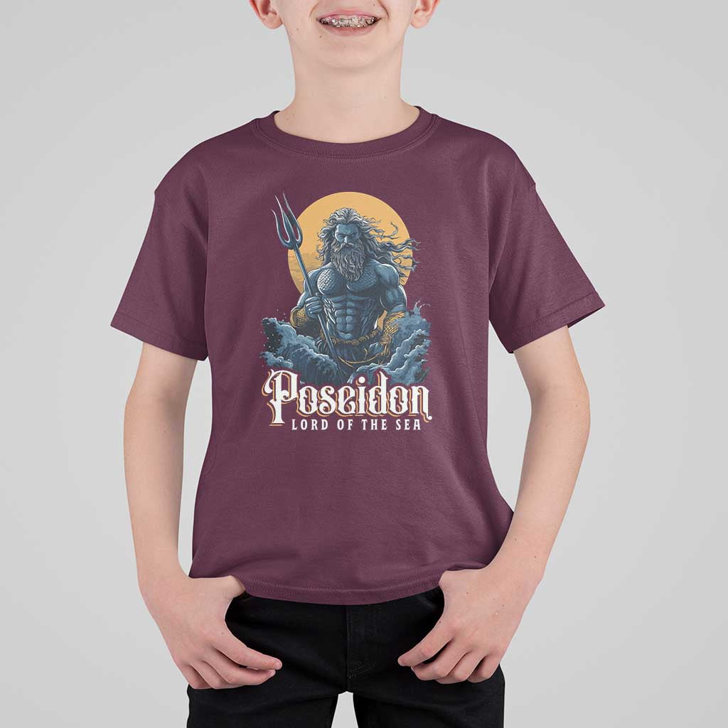 Ancient Greek Mythology Poseidon T Shirt For Kid Lord Of The Sea Trident