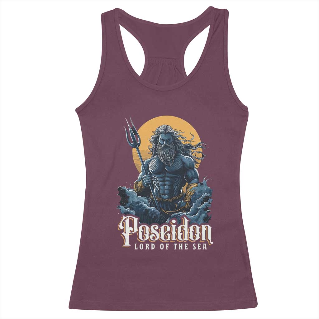 Ancient Greek Mythology Poseidon Racerback Tank Top Lord Of The Sea Trident