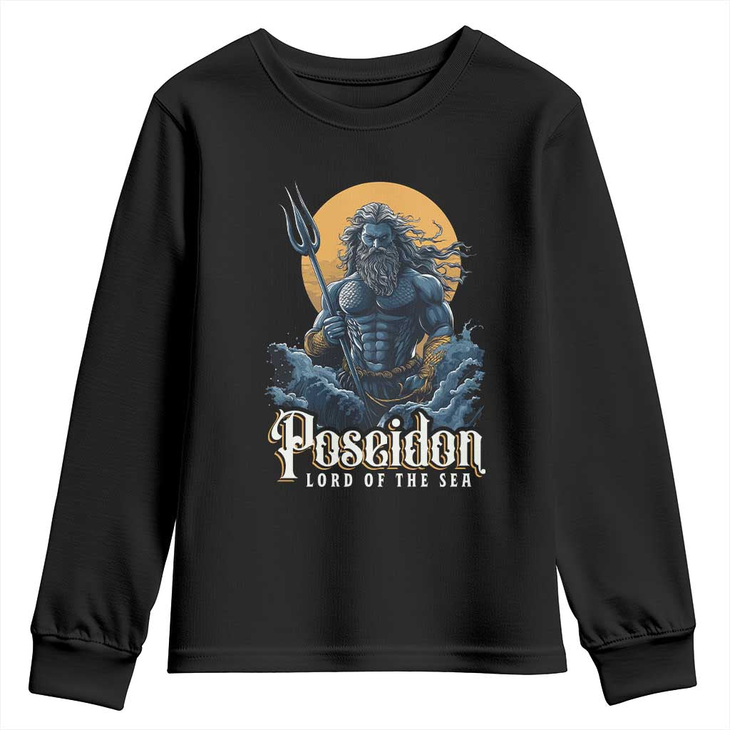 Ancient Greek Mythology Poseidon Youth Sweatshirt Lord Of The Sea Trident