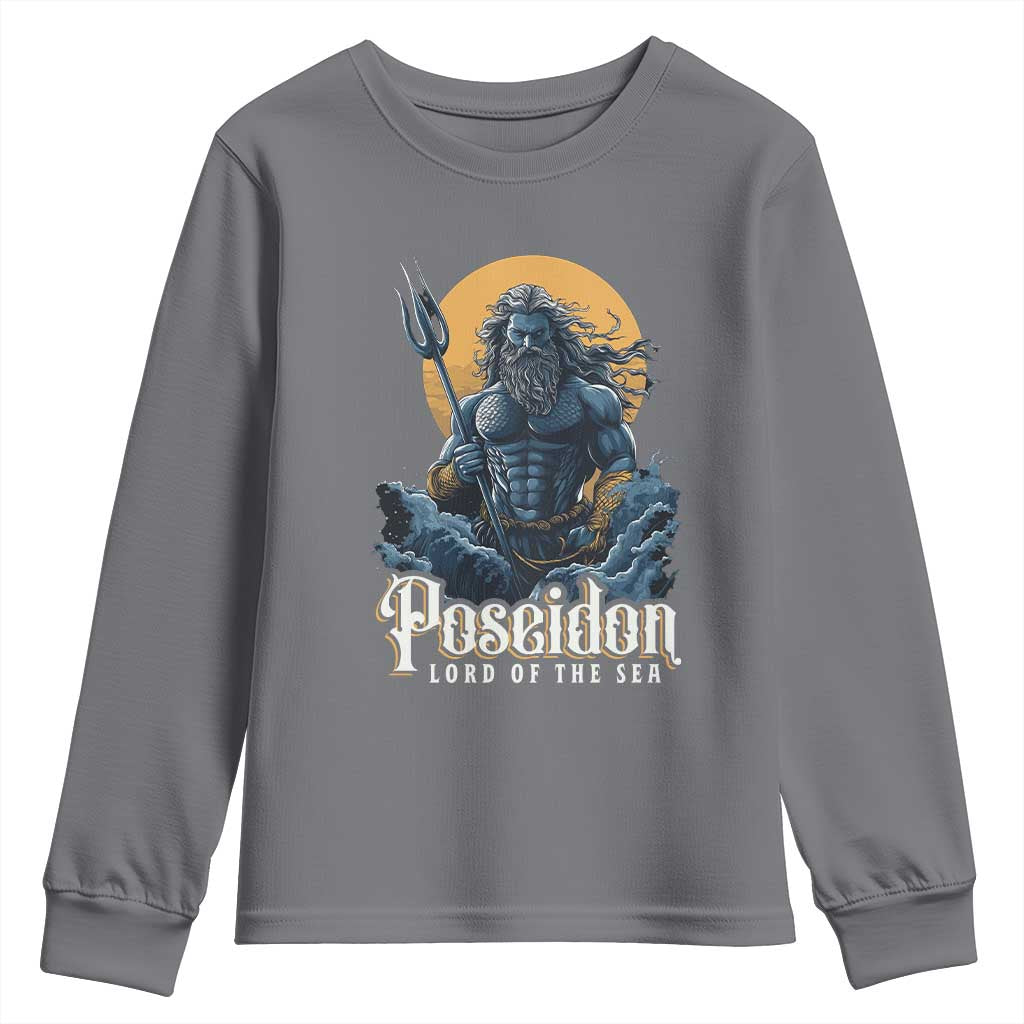 Ancient Greek Mythology Poseidon Youth Sweatshirt Lord Of The Sea Trident