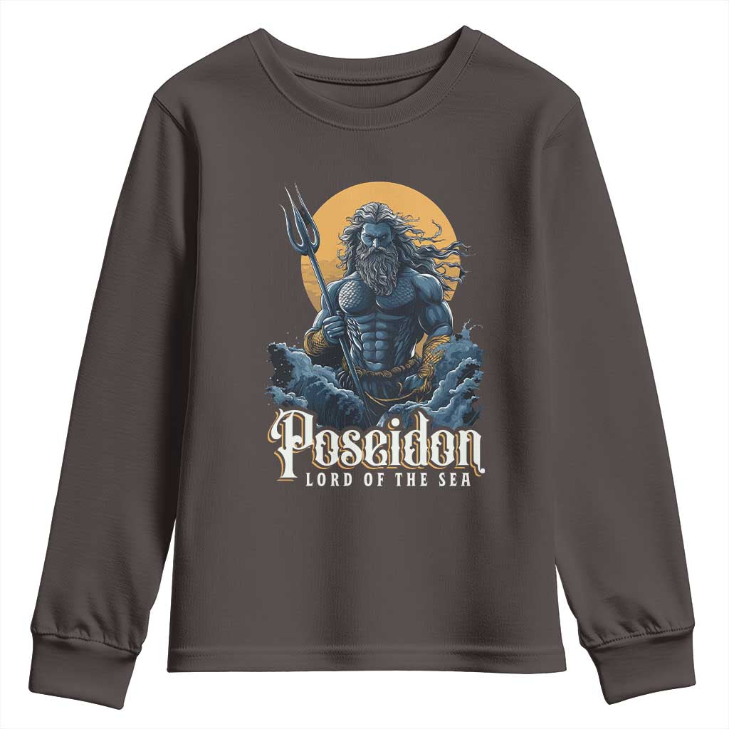 Ancient Greek Mythology Poseidon Youth Sweatshirt Lord Of The Sea Trident