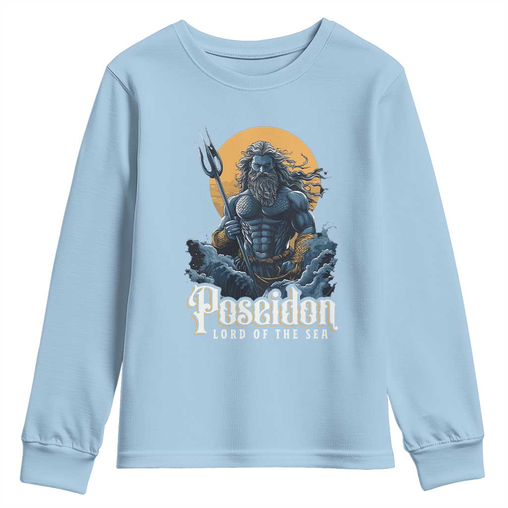 Ancient Greek Mythology Poseidon Youth Sweatshirt Lord Of The Sea Trident