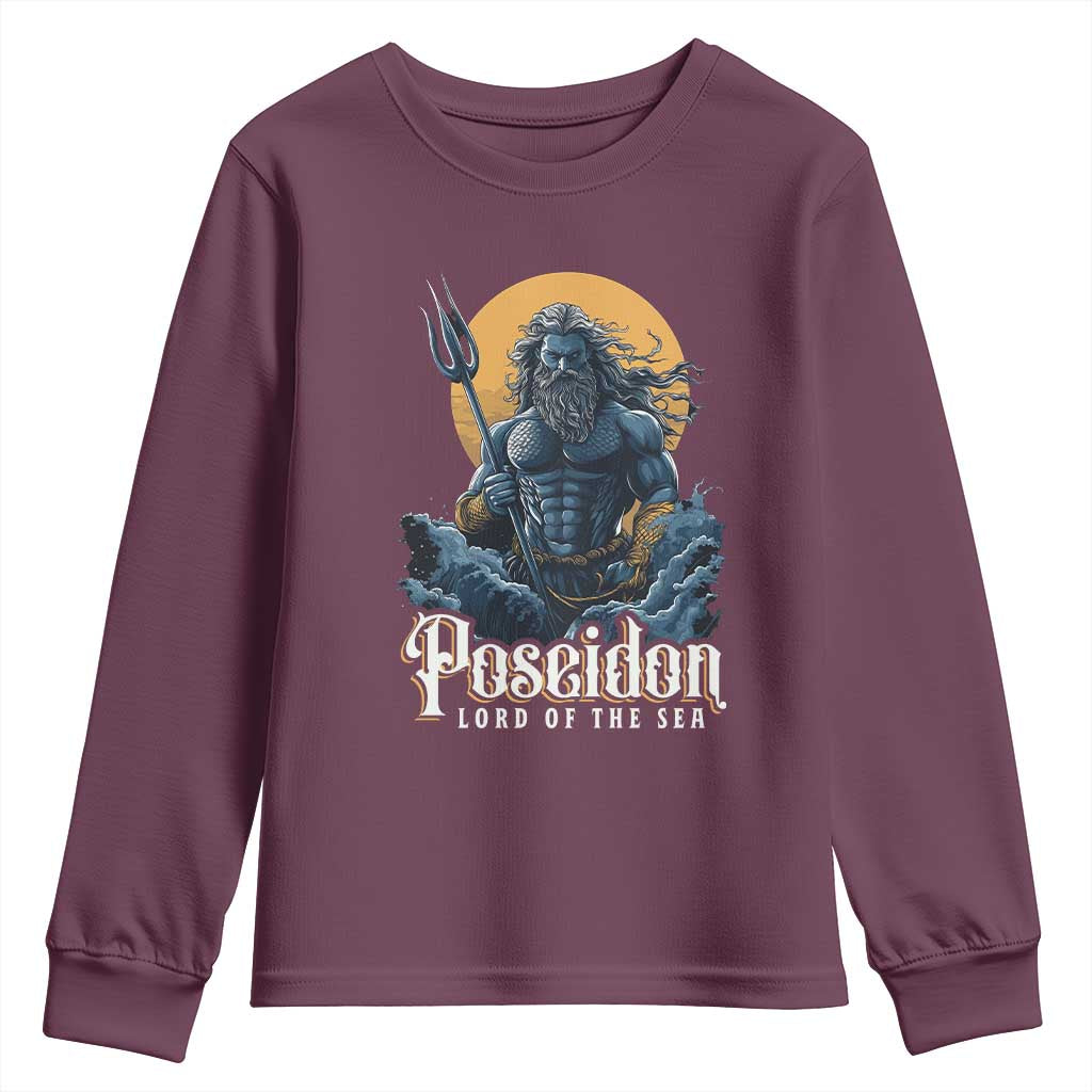Ancient Greek Mythology Poseidon Youth Sweatshirt Lord Of The Sea Trident