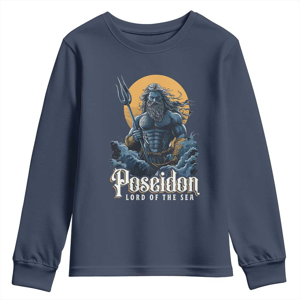 Ancient Greek Mythology Poseidon Youth Sweatshirt Lord Of The Sea Trident