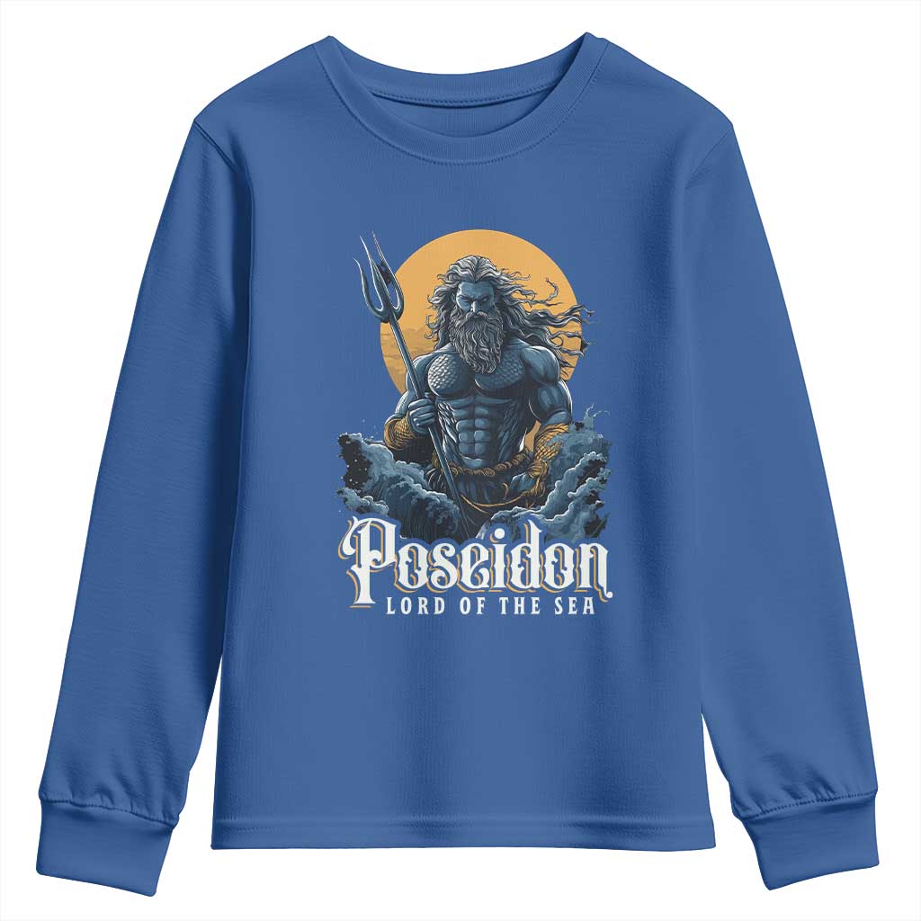 Ancient Greek Mythology Poseidon Youth Sweatshirt Lord Of The Sea Trident