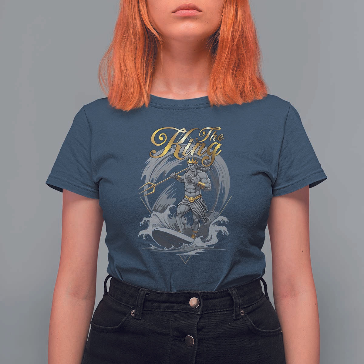 Greek Mythology Poseidon T Shirt For Women The King Triton Mermaid Dad