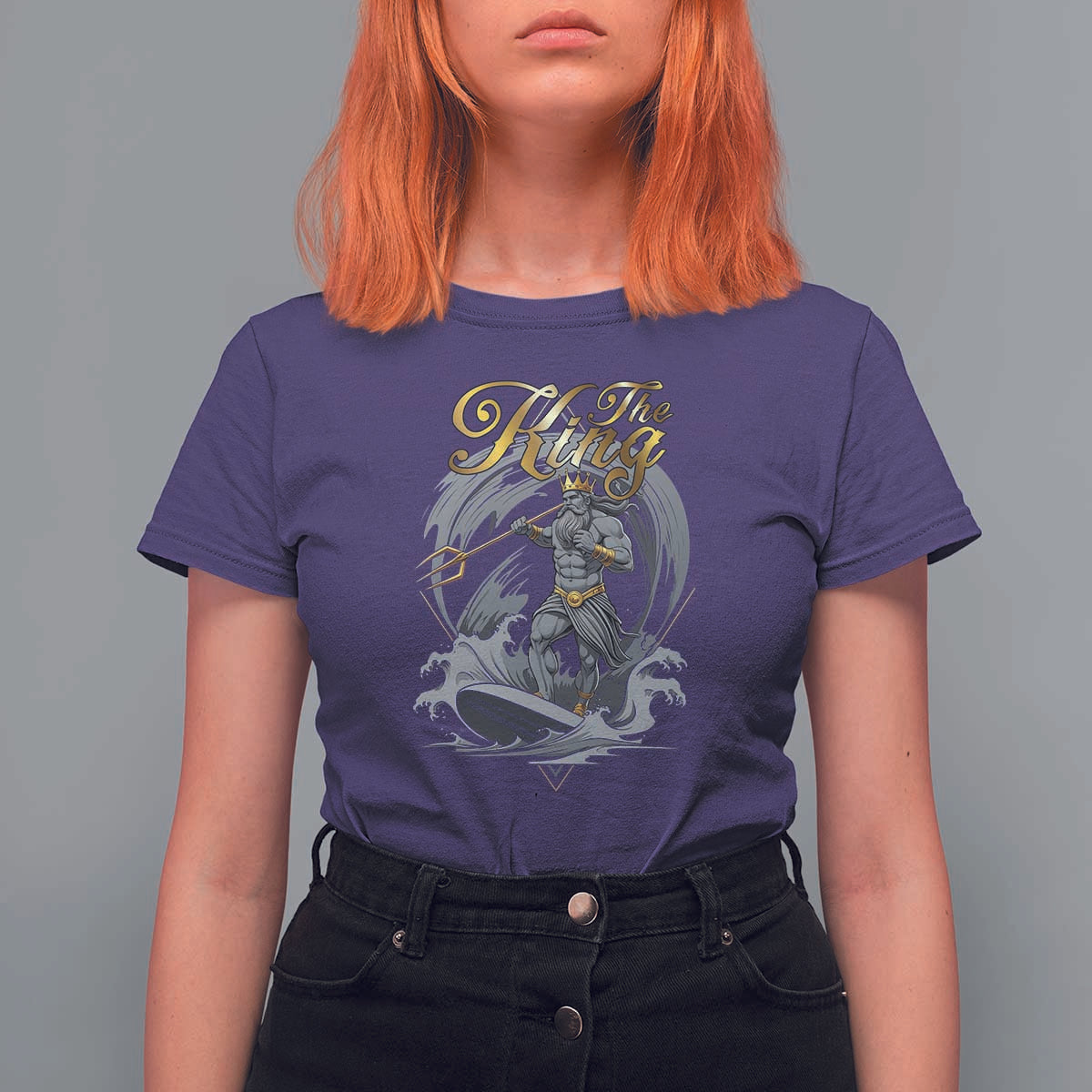 Greek Mythology Poseidon T Shirt For Women The King Triton Mermaid Dad