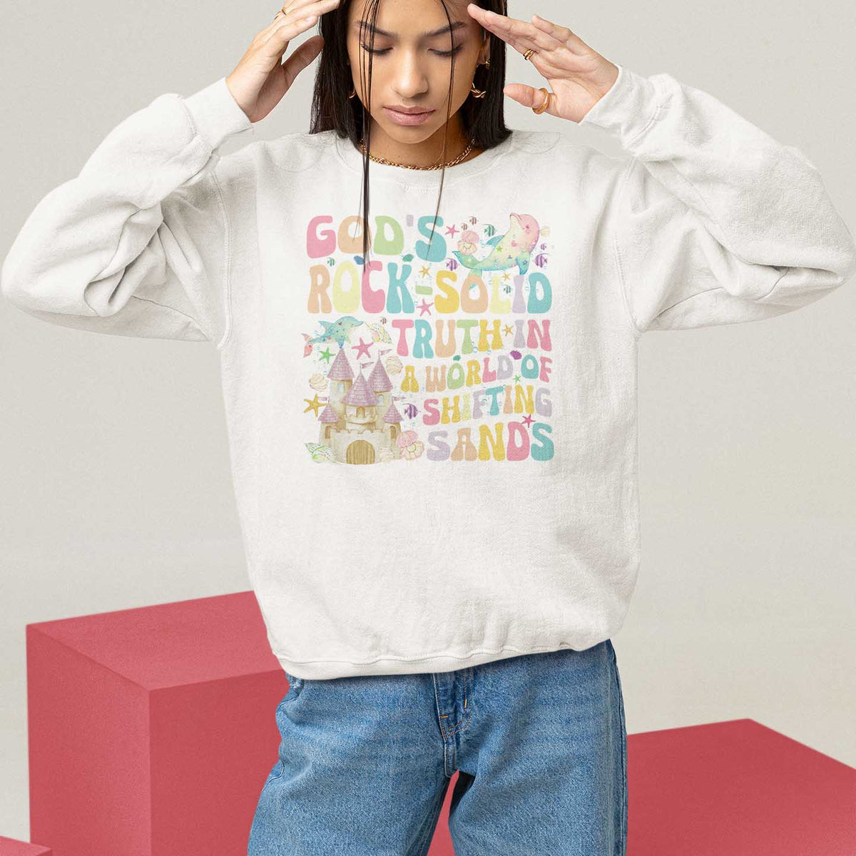 Scuba VBS 2024 Sweatshirt God's Rock Solid Vacation Bible School Christian - Wonder Print Shop