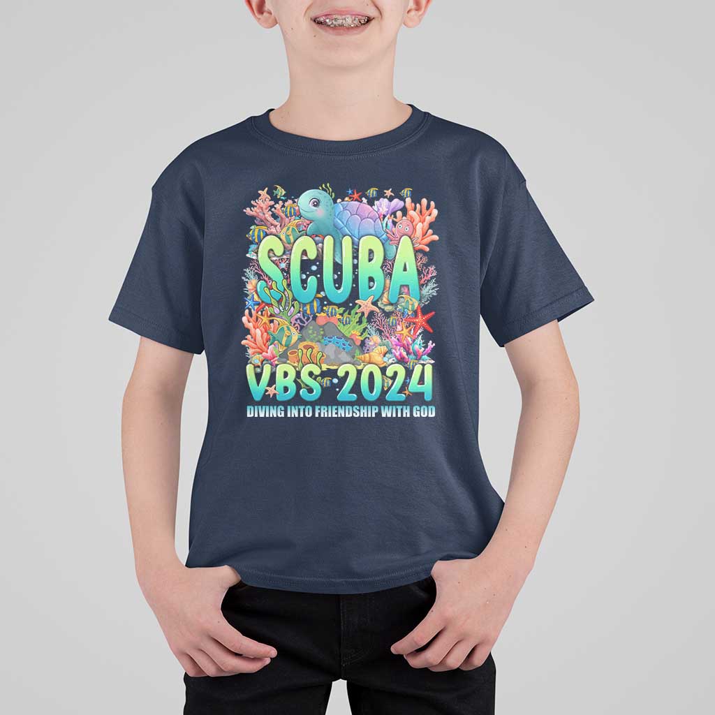 Scuba VBS 2024 T Shirt For Kid Diving Into Friendship Vacation Bible School - Wonder Print Shop