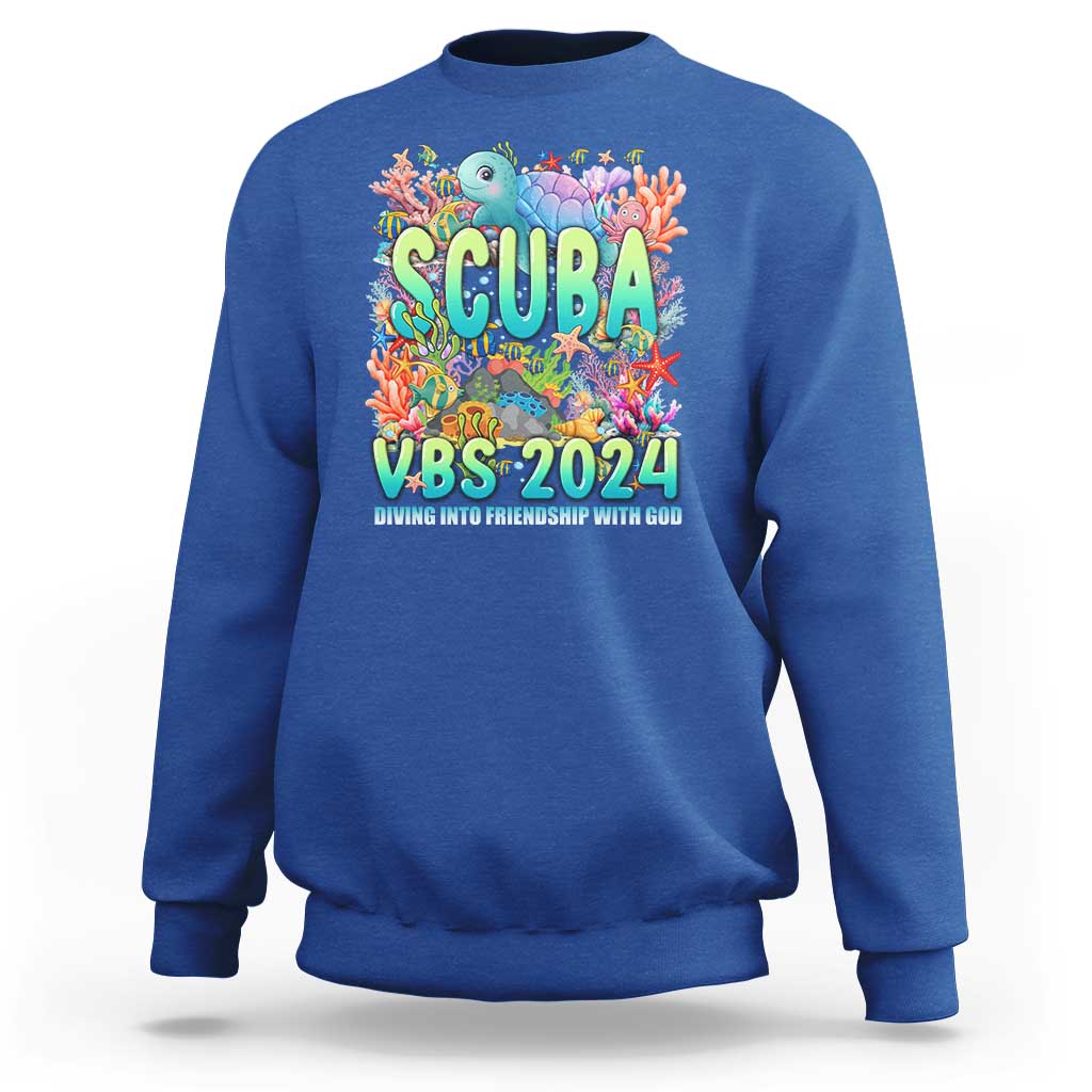 Scuba VBS 2024 Sweatshirt Diving Into Friendship Vacation Bible School - Wonder Print Shop