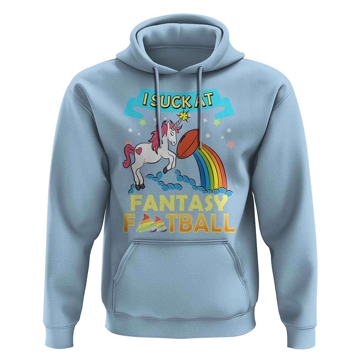 Funny I Suck At Fantasy Football Hoodie Unicorn Rainbow Loser - Wonder Print Shop