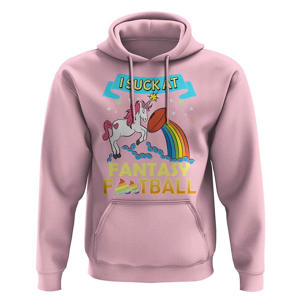 Funny I Suck At Fantasy Football Hoodie Unicorn Rainbow Loser - Wonder Print Shop