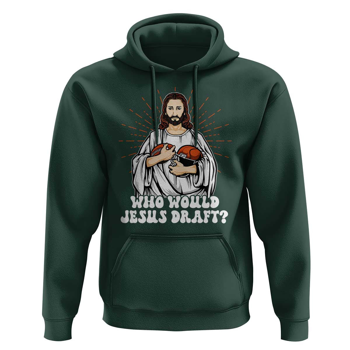 Funny Fantasy Football Hoodie Who Would Jesus Draft - Wonder Print Shop