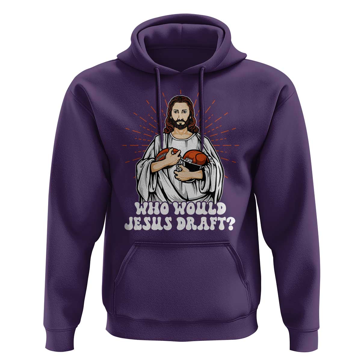 Funny Fantasy Football Hoodie Who Would Jesus Draft - Wonder Print Shop