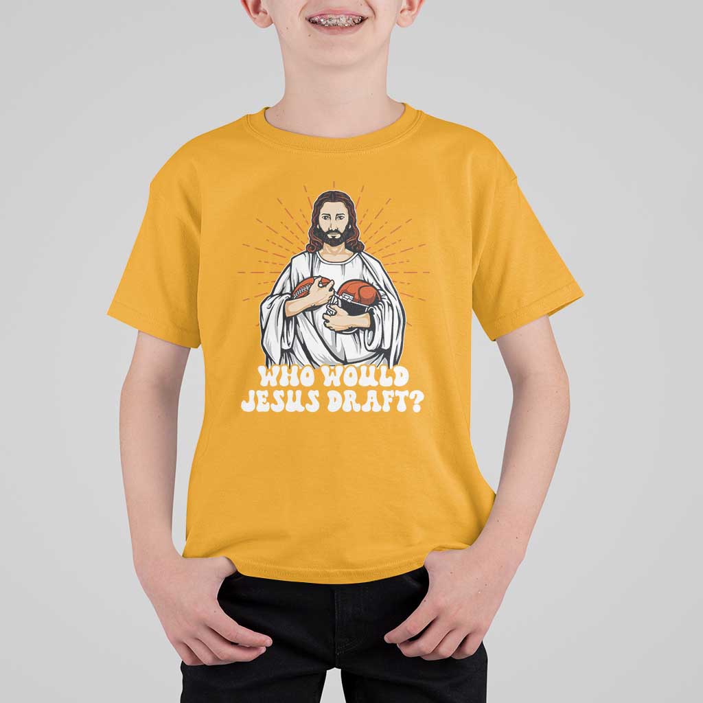 Funny Fantasy Football T Shirt For Kid Who Would Jesus Draft - Wonder Print Shop
