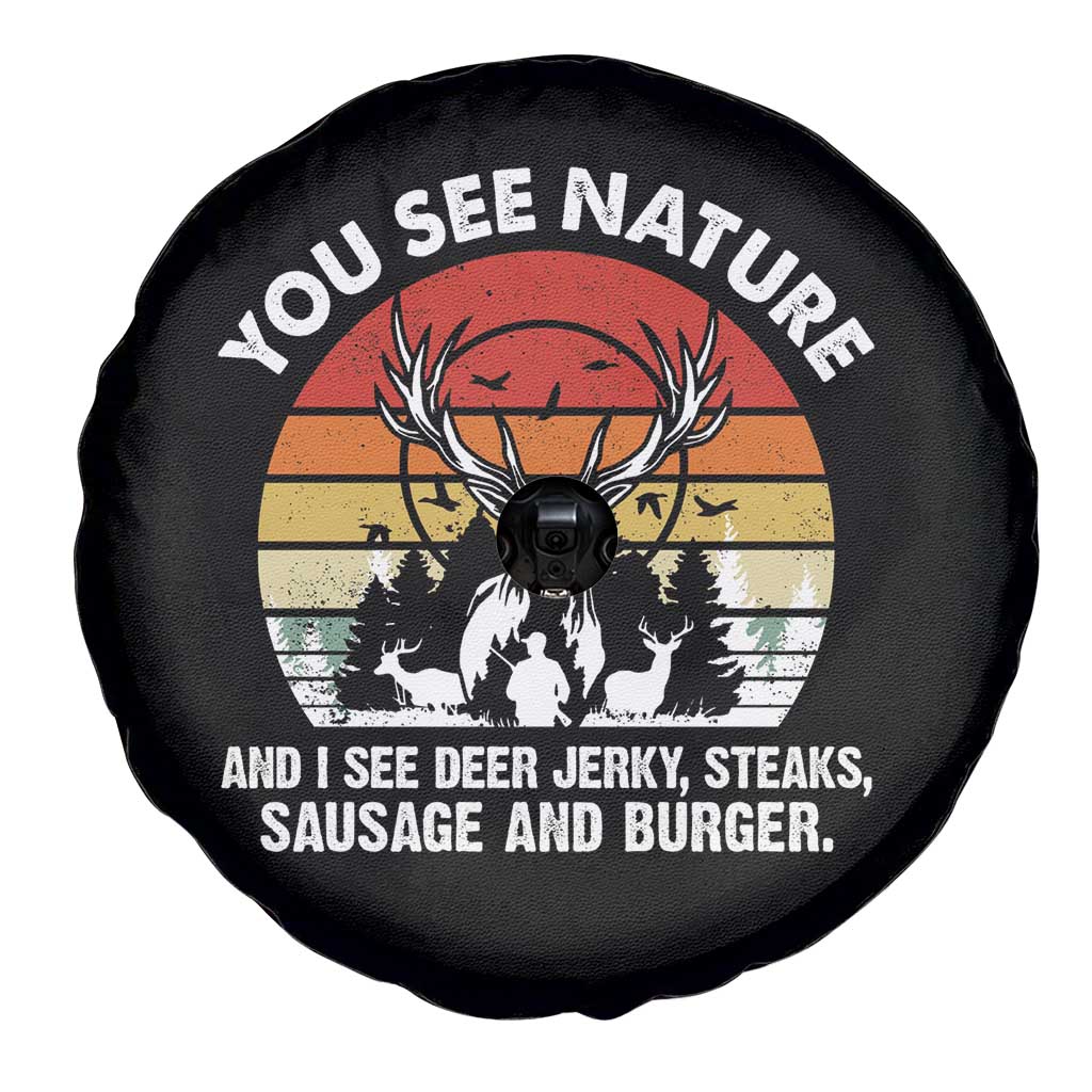 Funny Hunting Spare Tire Cover You See Nature I See Deer Jerky