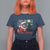 Santa Cat Christmas T Shirt For Women Meowy Catmas Starry Night Christmas Tree - Wonder Print Shop