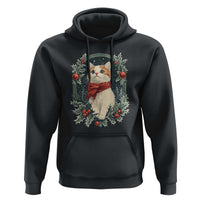 Christmas Cat Hoodie Vintage Kitten Victorian Royal Holly