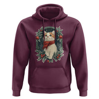 Christmas Cat Hoodie Vintage Kitten Victorian Royal Holly