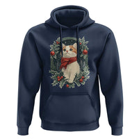 Christmas Cat Hoodie Vintage Kitten Victorian Royal Holly