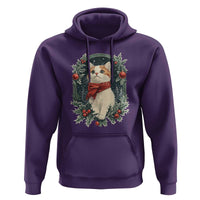 Christmas Cat Hoodie Vintage Kitten Victorian Royal Holly