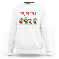 Funny Christmas Cat Sweatshirt Ew People Green Cat Santa - Wonder Print Shop