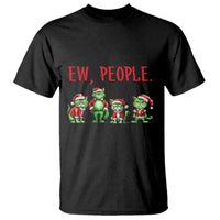 Funny Christmas Cat T Shirt Ew People Green Cat Santa - Wonder Print Shop