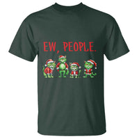 Funny Christmas Cat T Shirt Ew People Green Cat Santa - Wonder Print Shop