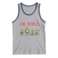 Funny Christmas Cat Tank Top Ew People Green Cat Santa