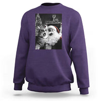 Funny Christmas Cat Selfie With Santa Sweatshirt - Wonder Print Shop