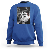 Funny Christmas Cat Selfie With Santa Sweatshirt - Wonder Print Shop