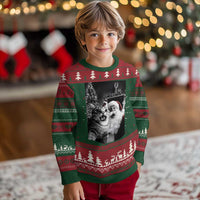 Funny Christmas Cat Selfie With Santa Ugly Christmas Sweater - Wonder Print Shop